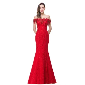 Off Shoulder Mermaid Long Party Prom Dress