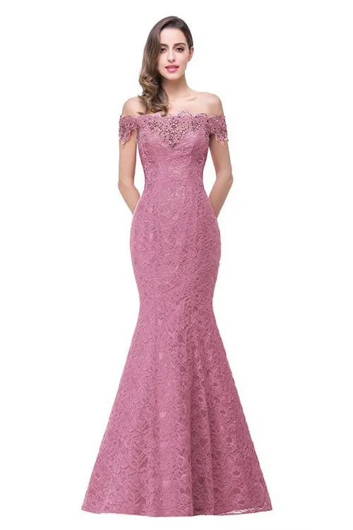 Off Shoulder Mermaid Long Party Prom Dress