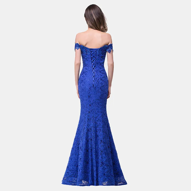 Off Shoulder Mermaid Long Party Prom Dress