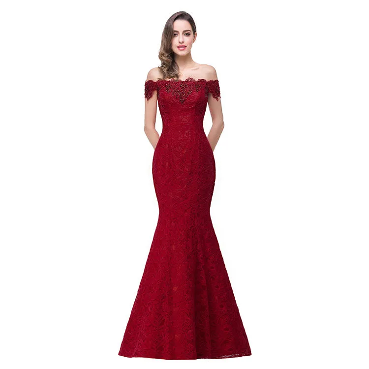 Off Shoulder Mermaid Long Party Prom Dress