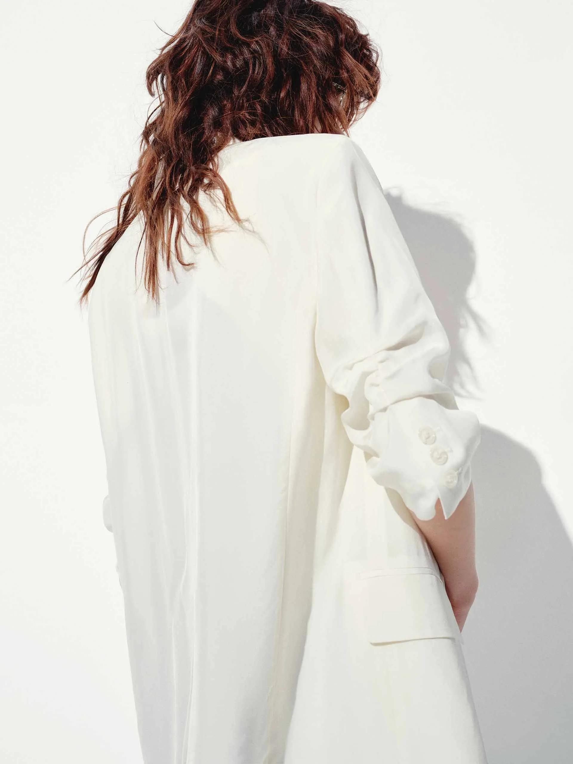 Padded Shoulders Relaxed Blazer