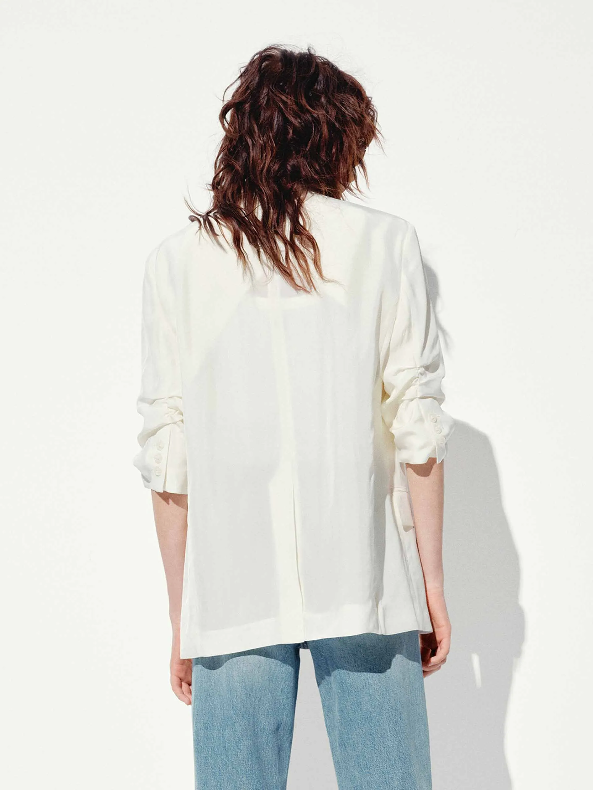 Padded Shoulders Relaxed Blazer