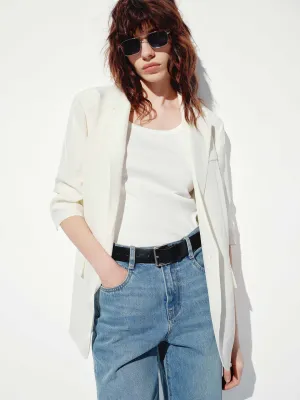 Padded Shoulders Relaxed Blazer
