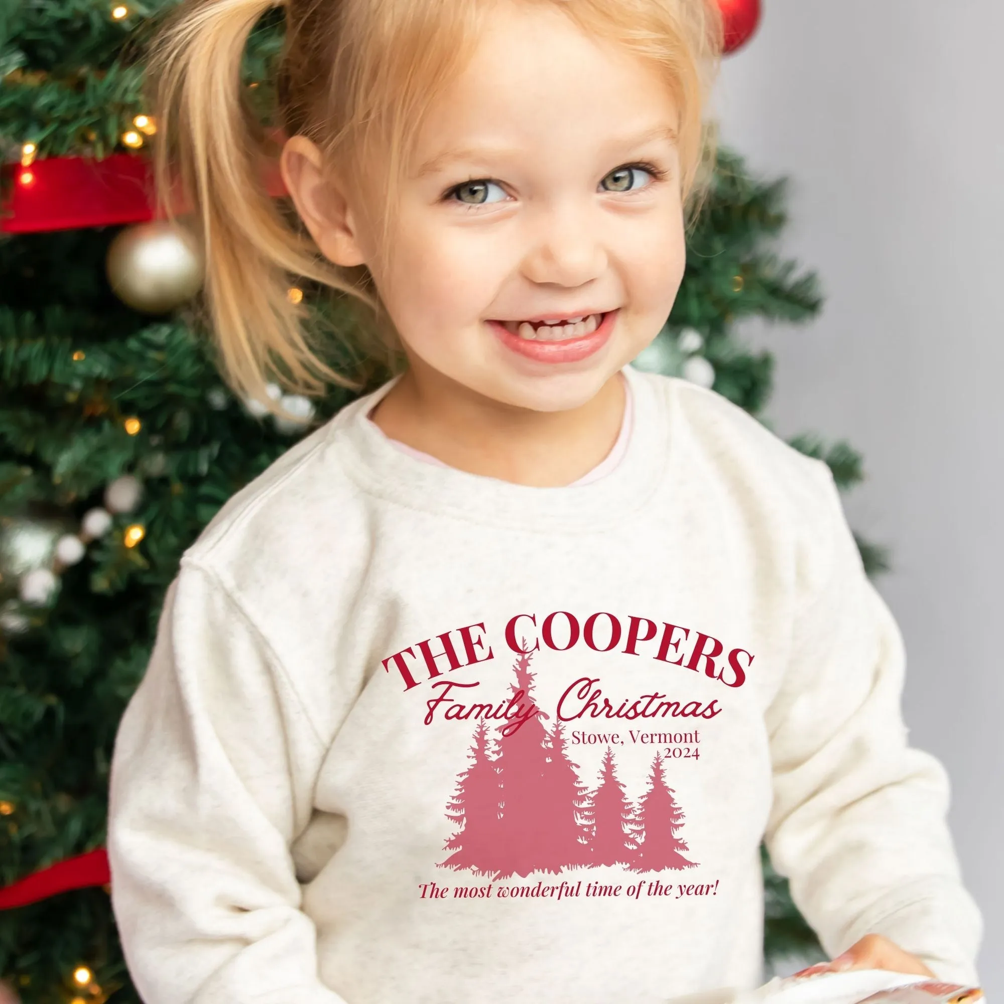 Personalized Family Christmas Tree Toddler Sweatshirt