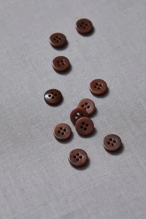 PLAIN 4 HOLE COROZO BUTTON | Pecan 11mm