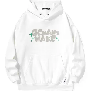 Plain Checkerboard Cartoon Letter Print Hoodies