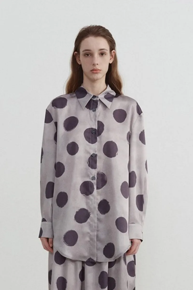 Polka Dot Print Long Sleeve Shirt