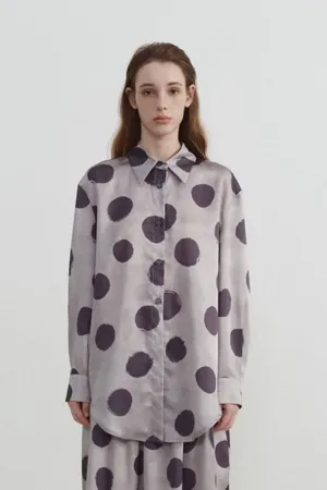 Polka Dot Print Long Sleeve Shirt