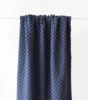 Polkadot Iris Dots viscose woven dressmaking fabric. By Cousette. 61cm roll end
