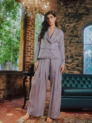 Printed Satin Jacket   Printed Satin Trousers