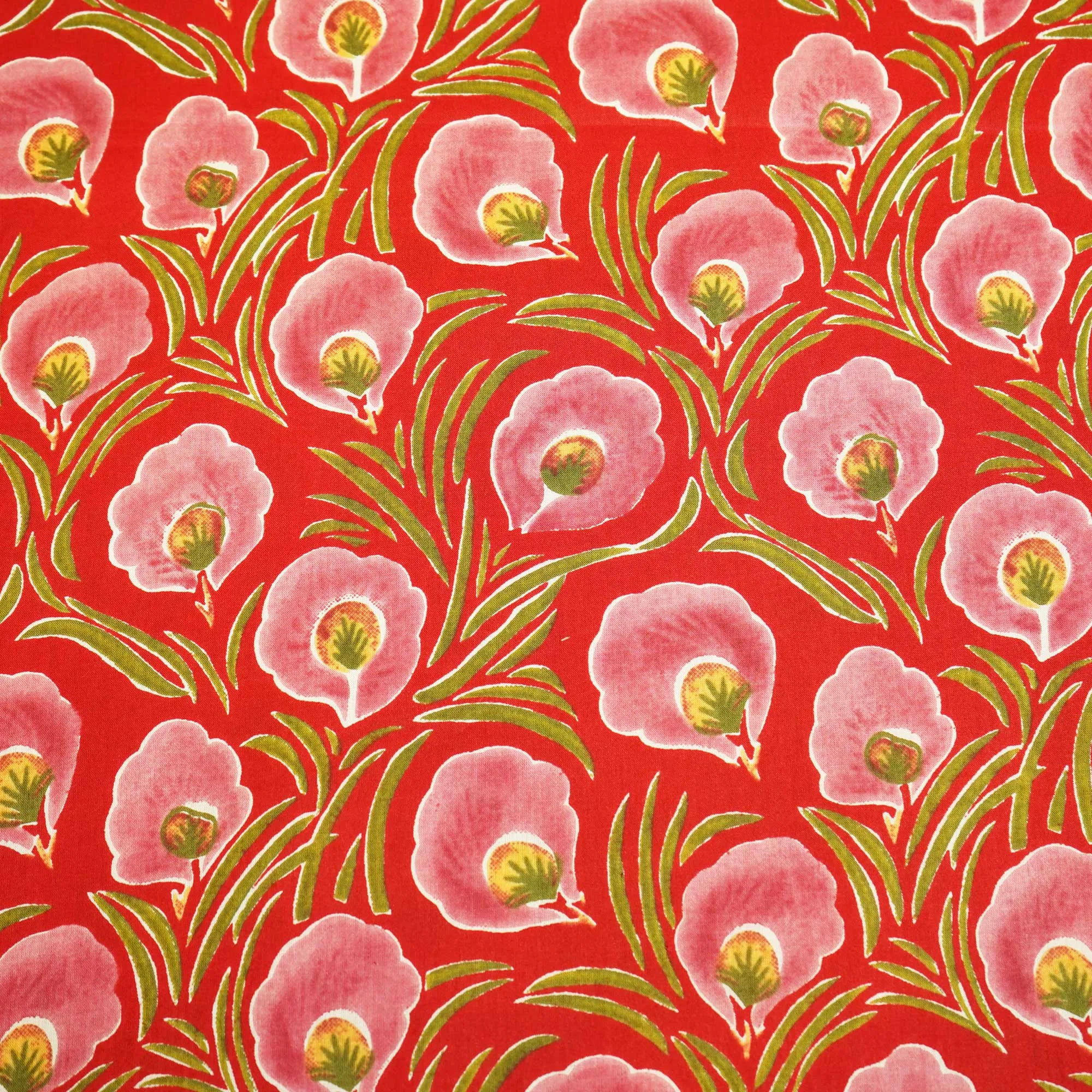 Red Ajrakh Print Cotton Fabric MFL-23710