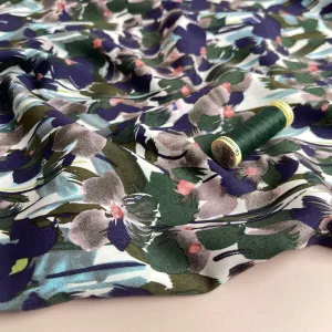 REMNANT 1.5 Metres - Paintbrush Blossoms Viscose Fabric