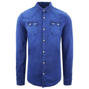 Scotch & Soda Regular Slim Fit Mens Blue Shirt