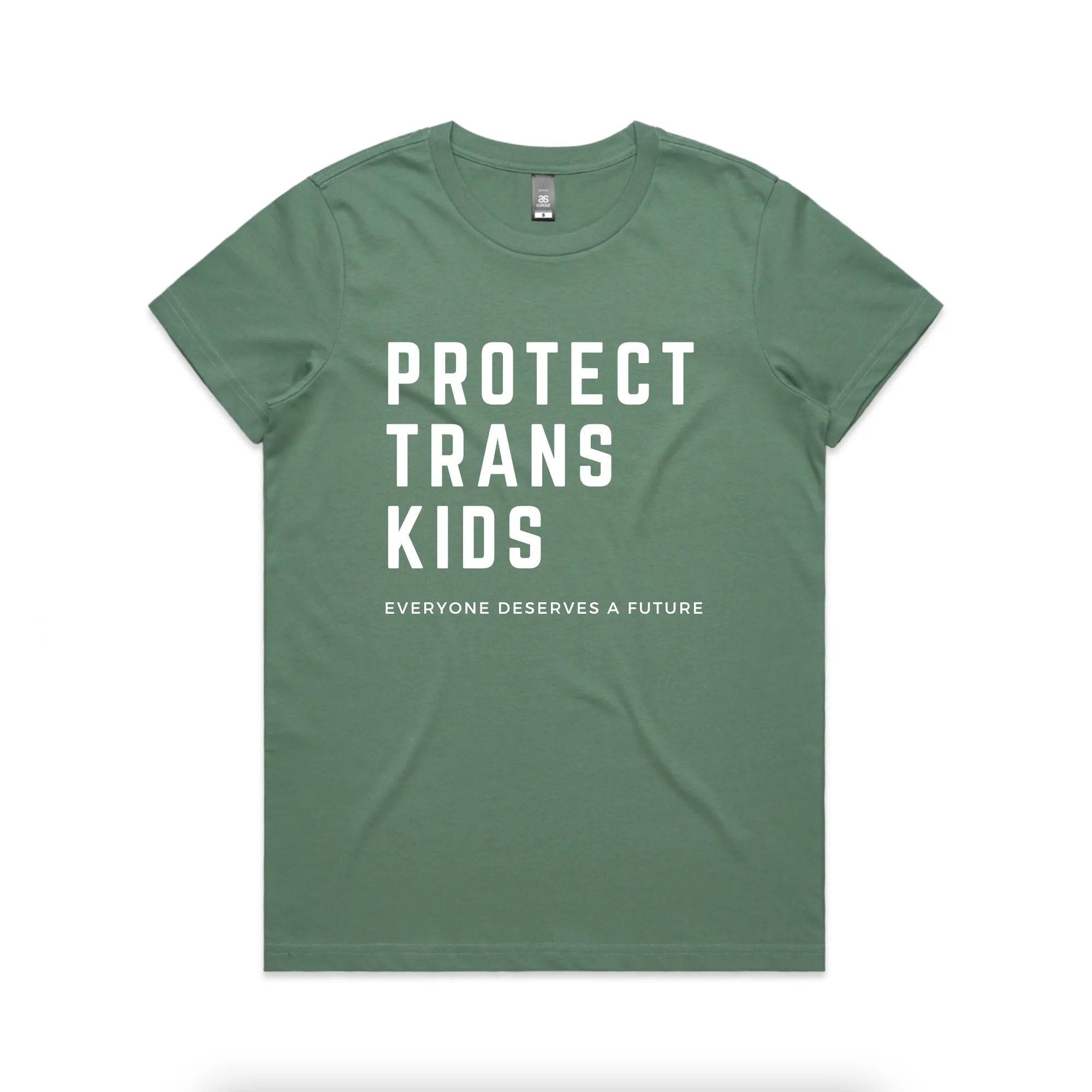 SDH 'Protect Trans Kids' T-Shirt Femme Cut - Sage