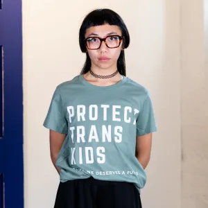 SDH 'Protect Trans Kids' T-Shirt Femme Cut - Sage
