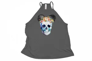Skull Floral Crown Mickey High Neck Tank