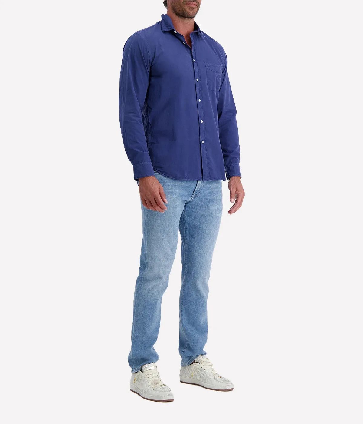Storm Pat Men Woven Shirt in Denim