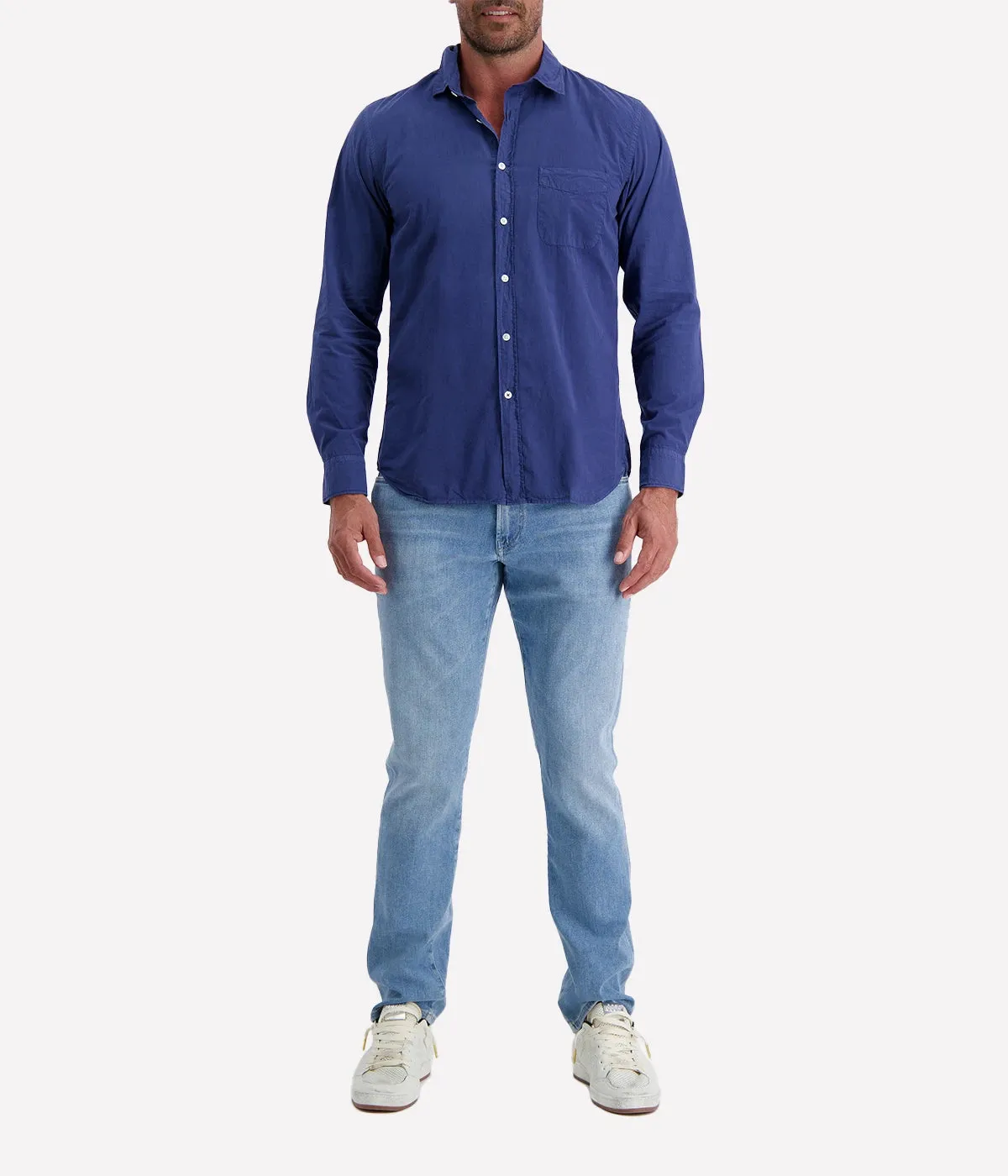 Storm Pat Men Woven Shirt in Denim