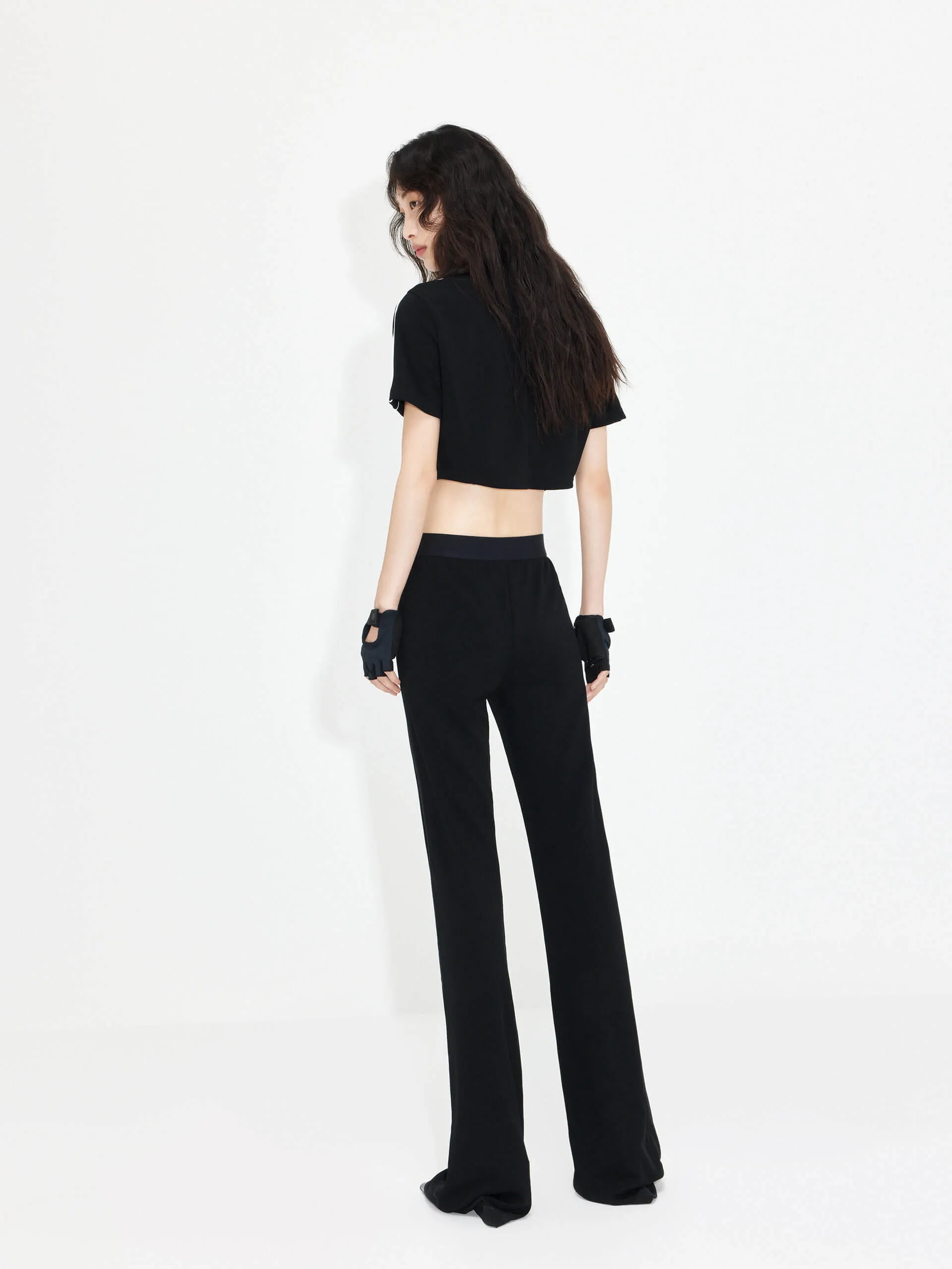 Triacetate Blend Flared Pants