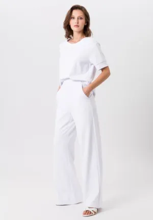Tuzzi White Elasticated Flared Trouser