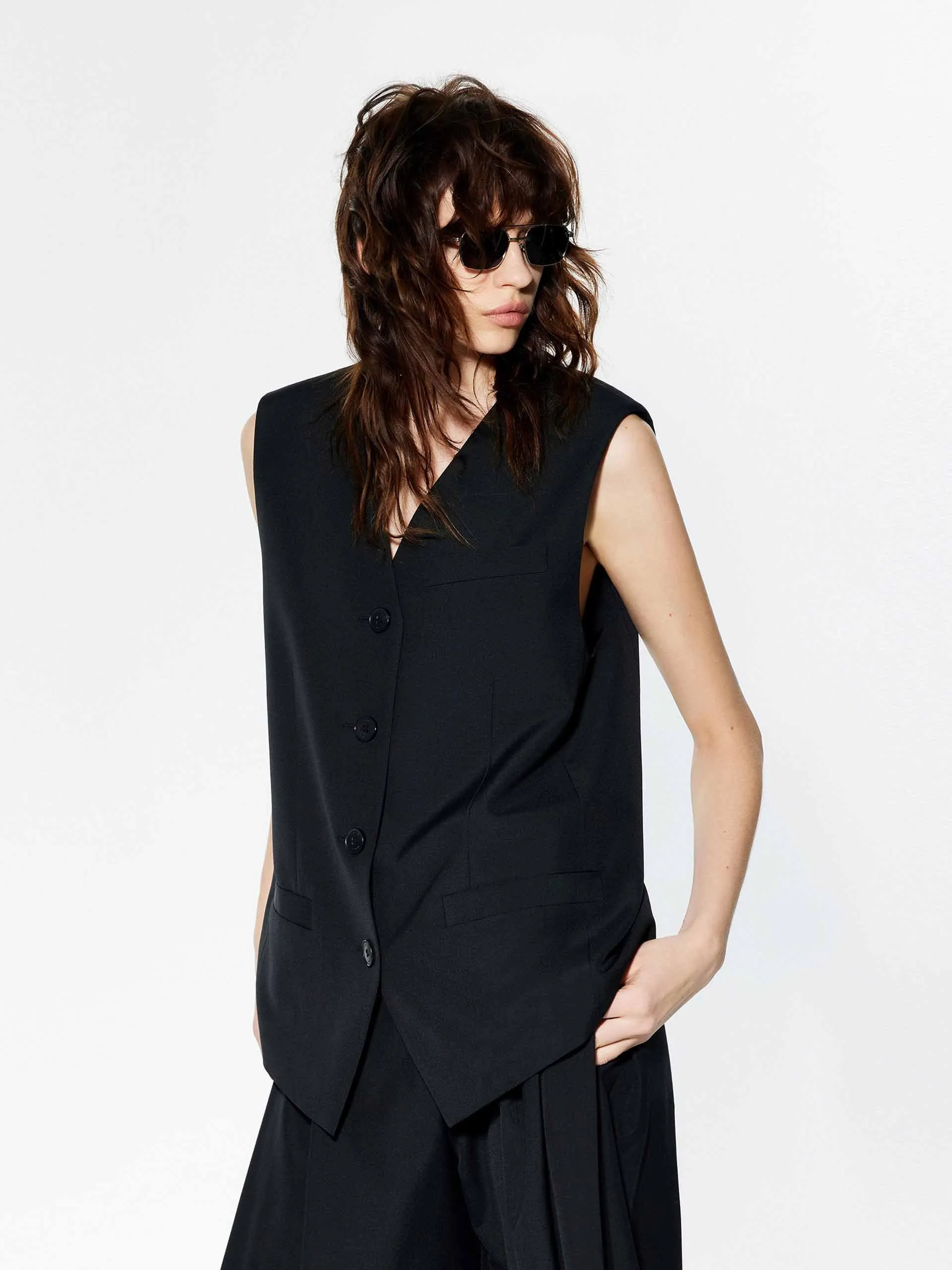 V-neck Sleeveless Waistcoat