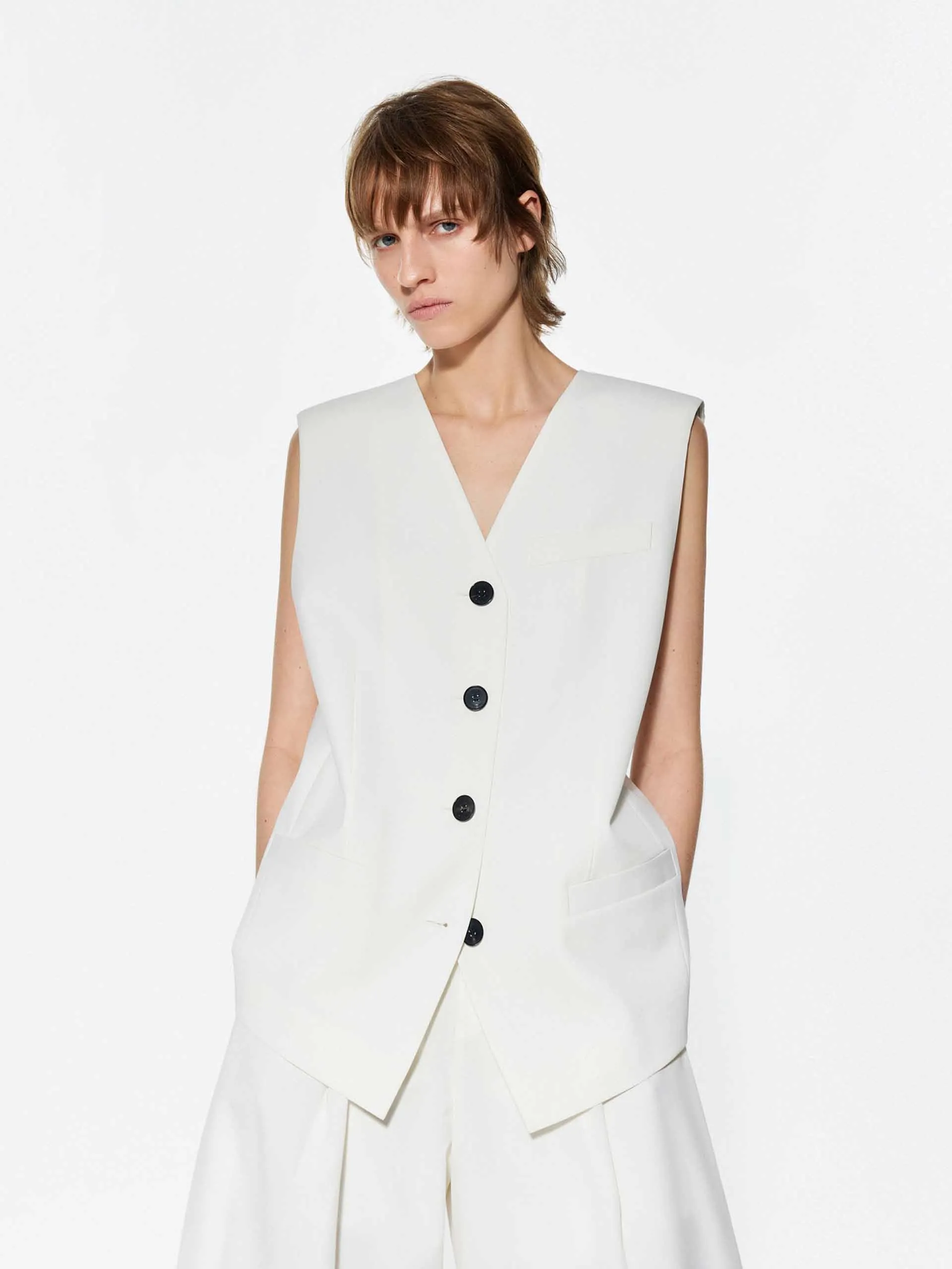 V-neck Sleeveless Waistcoat