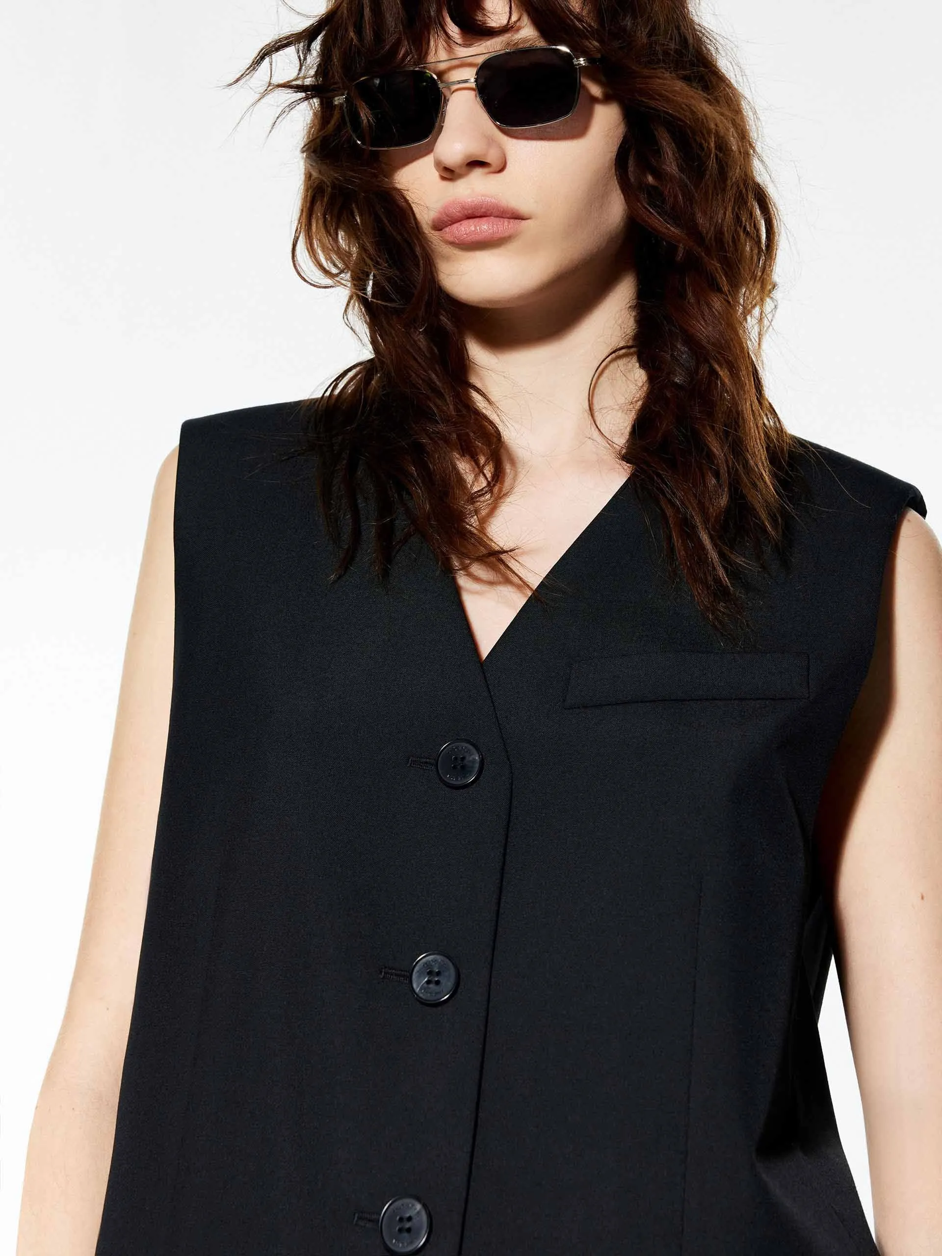 V-neck Sleeveless Waistcoat