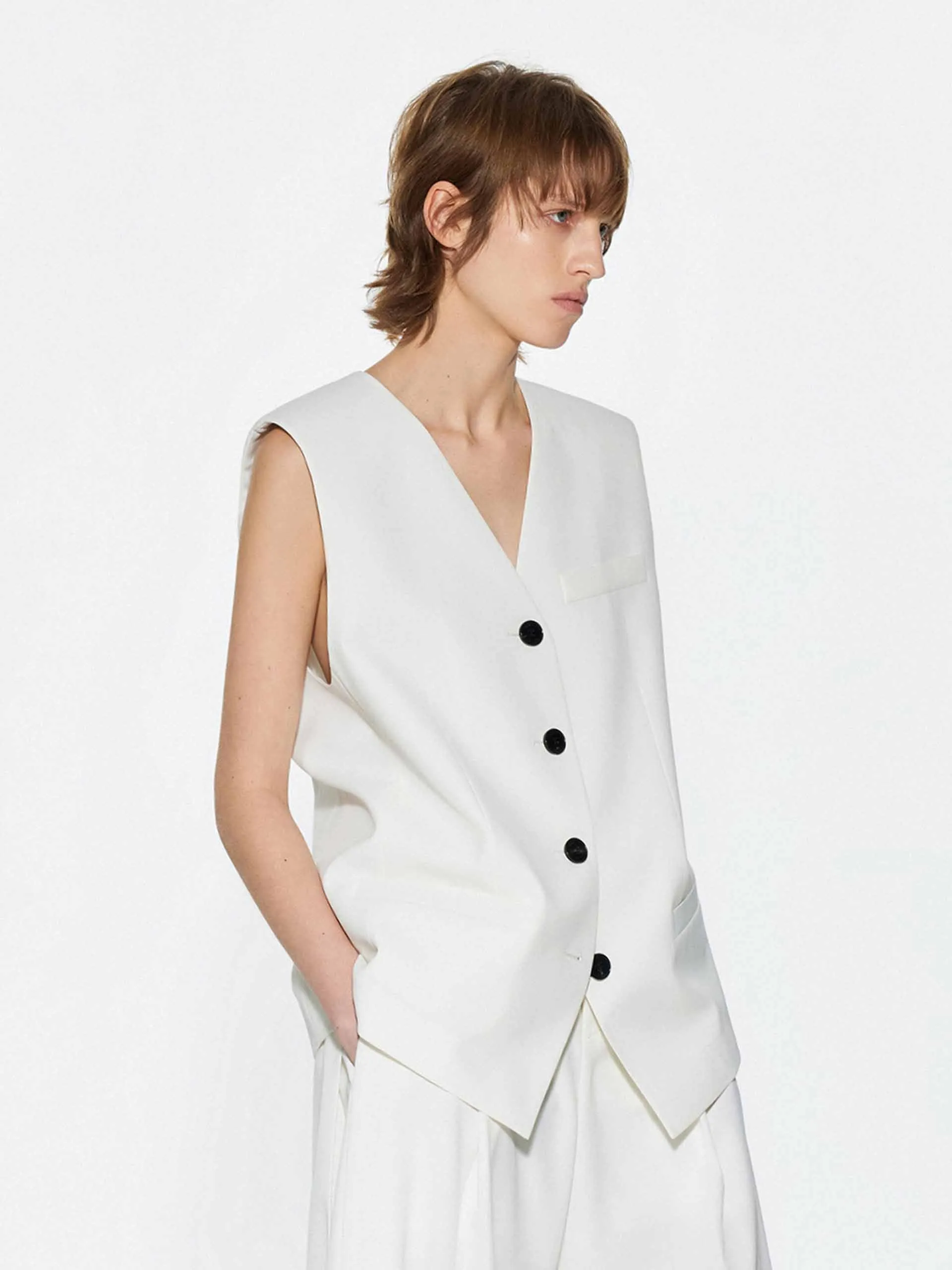 V-neck Sleeveless Waistcoat