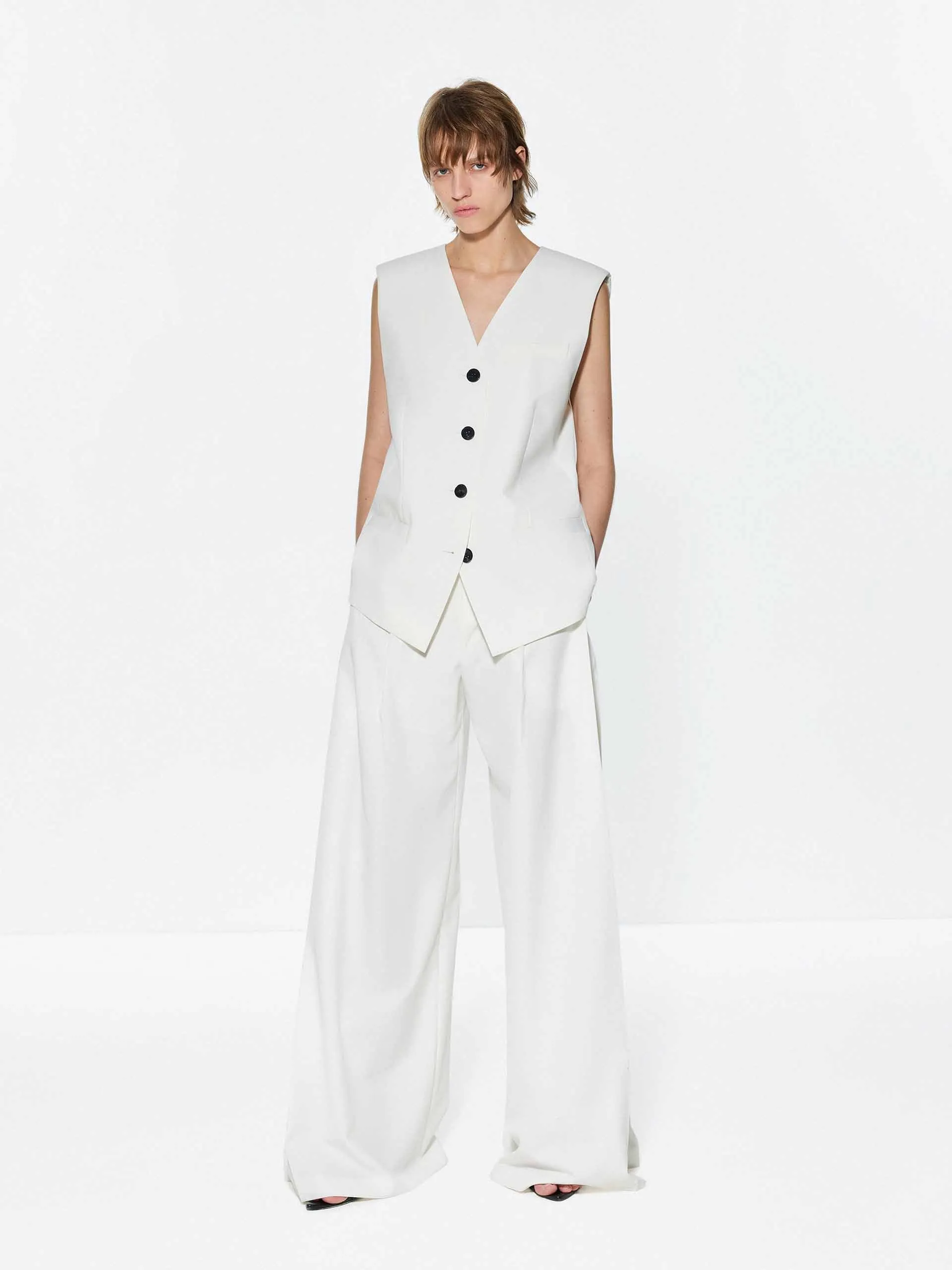 V-neck Sleeveless Waistcoat