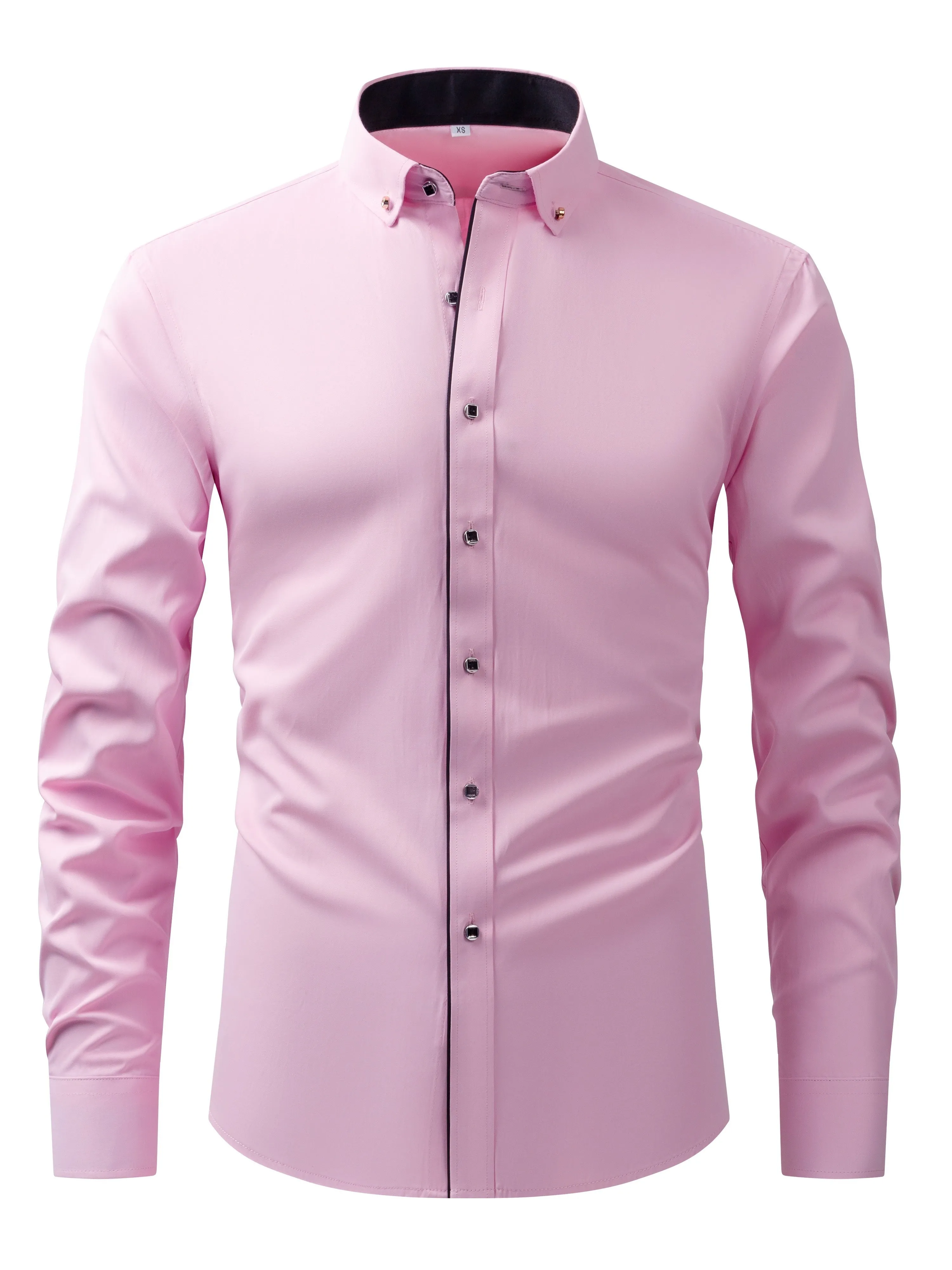 VICTIN | Contrast-Color Business Shirt with Long Sleeves
