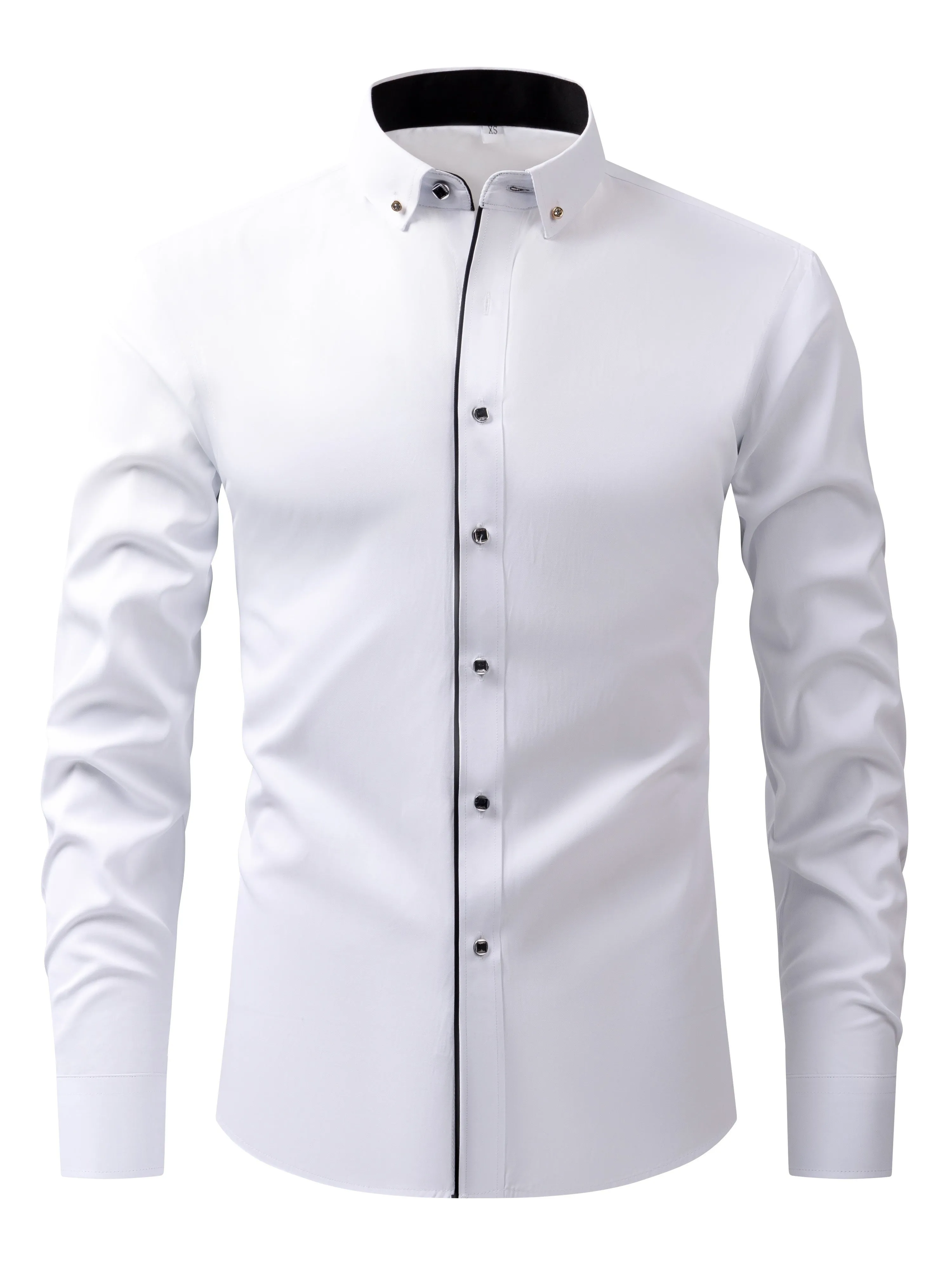 VICTIN | Contrast-Color Business Shirt with Long Sleeves