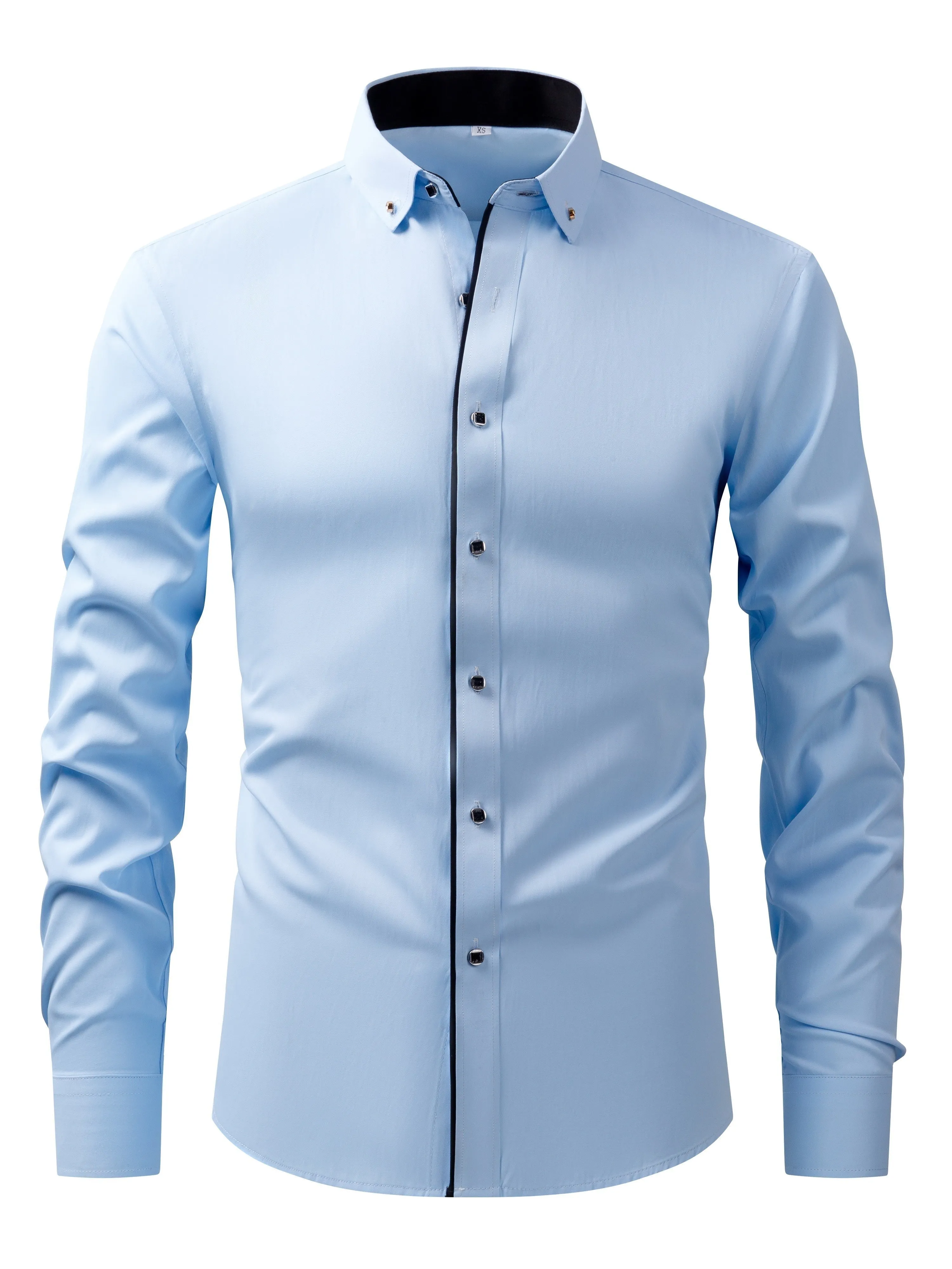 VICTIN | Contrast-Color Business Shirt with Long Sleeves