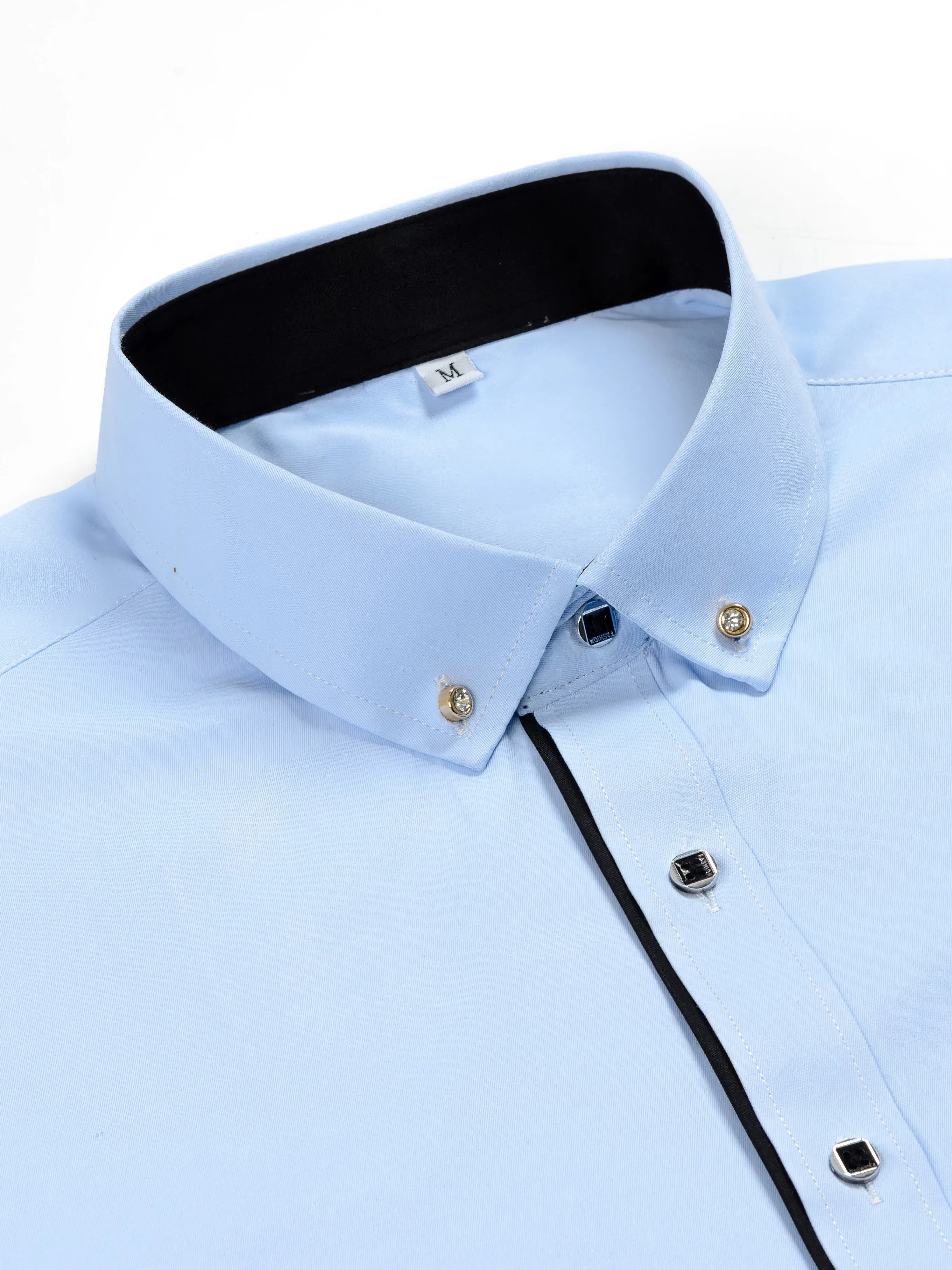 VICTIN | Contrast-Color Business Shirt with Long Sleeves