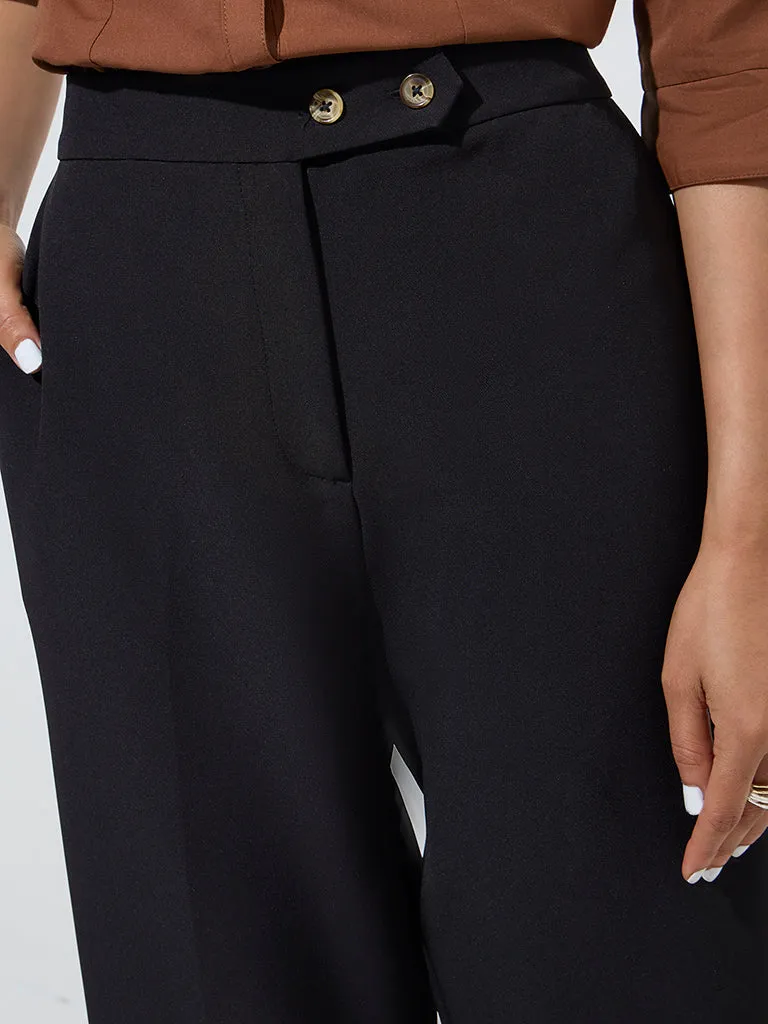 Wardrobe Black Flared High-Rise Trousers