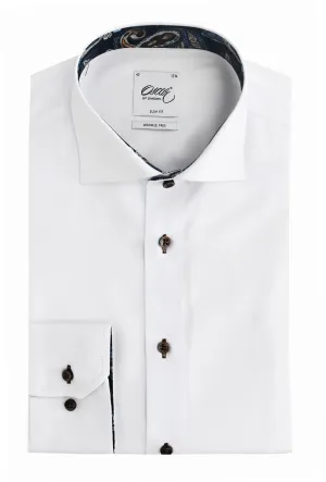 White regular fit shirt with contrast details