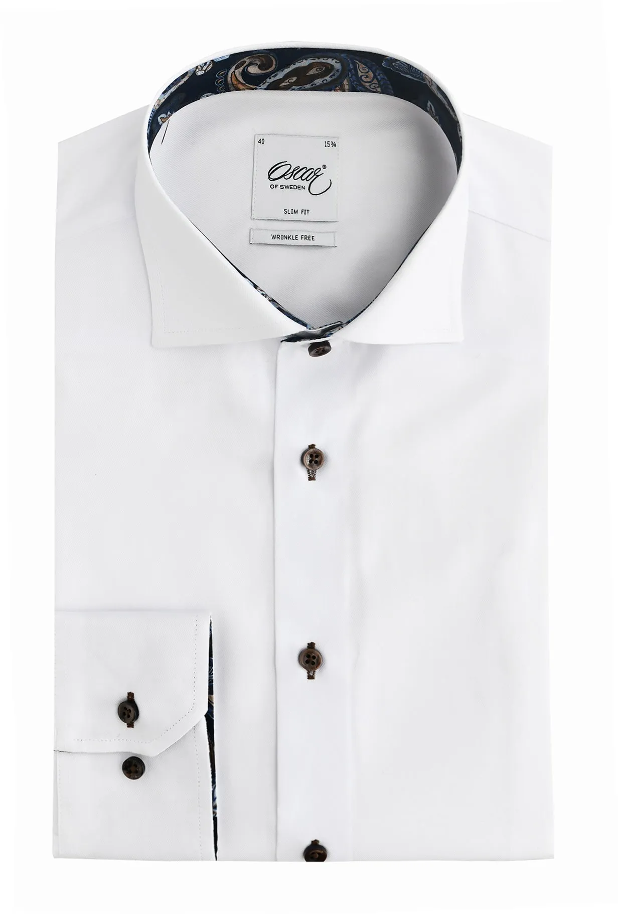 White regular fit shirt with contrast details