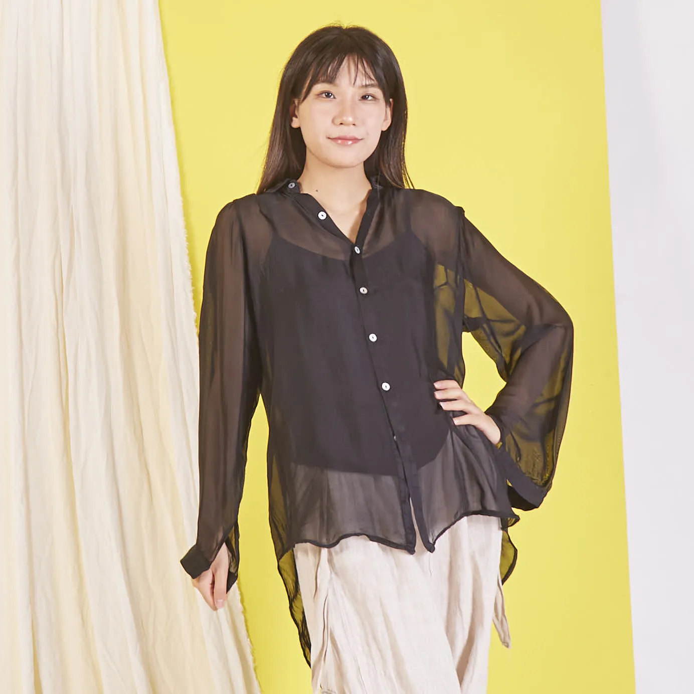 Wholesale elegant silk chiffon shirt