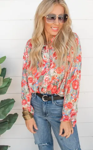 Wonderland Floral Blouse - Final Sale